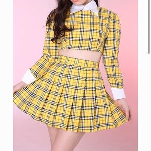 Clueless Inspired Yellow Tartan Set